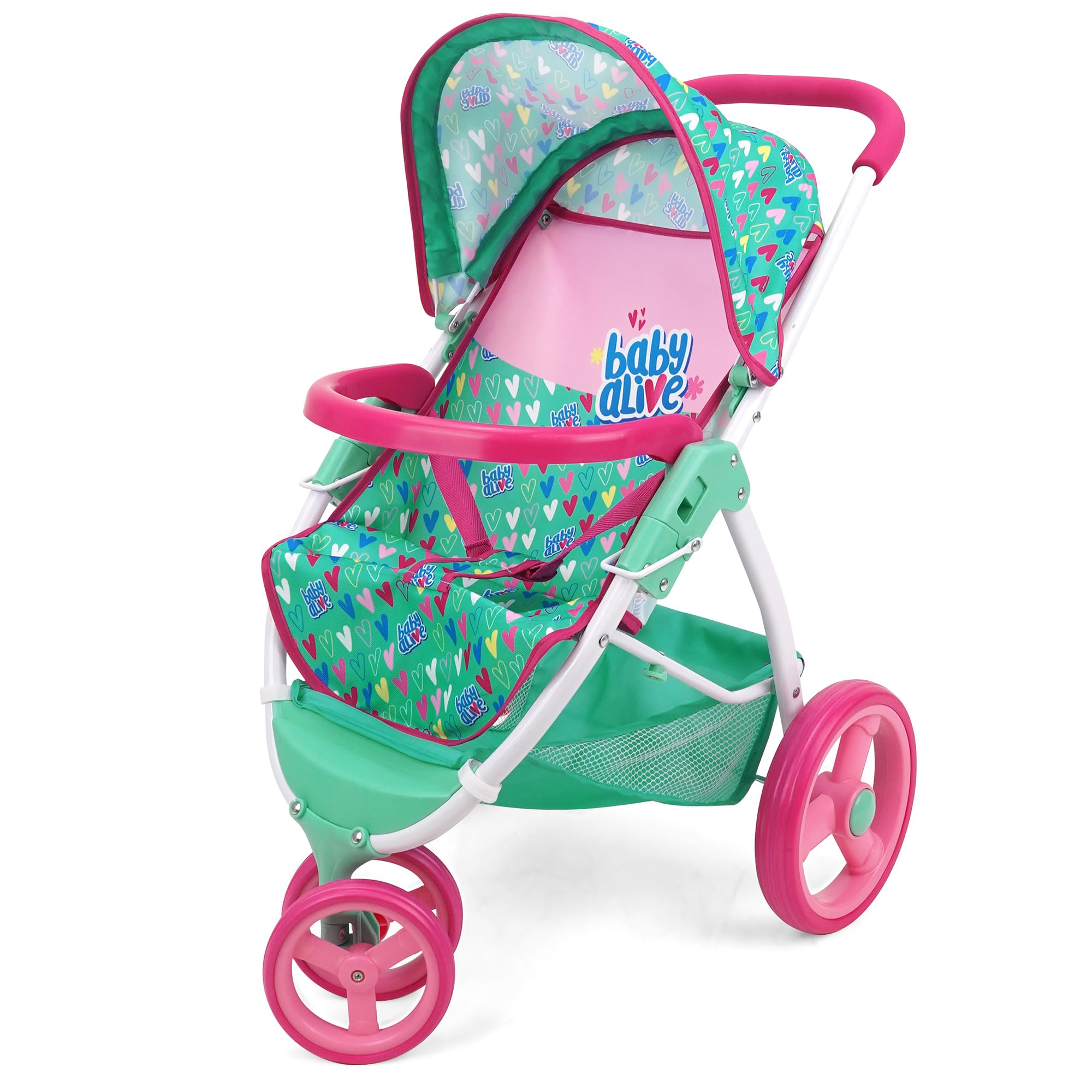 Foto 2 pulgar | Cochecito Para Correr Con Forma De Muñeca Baby Alive, Con Corazones Verdes Y Rosas, 60 Cm, 3 O Más - Venta Internacio