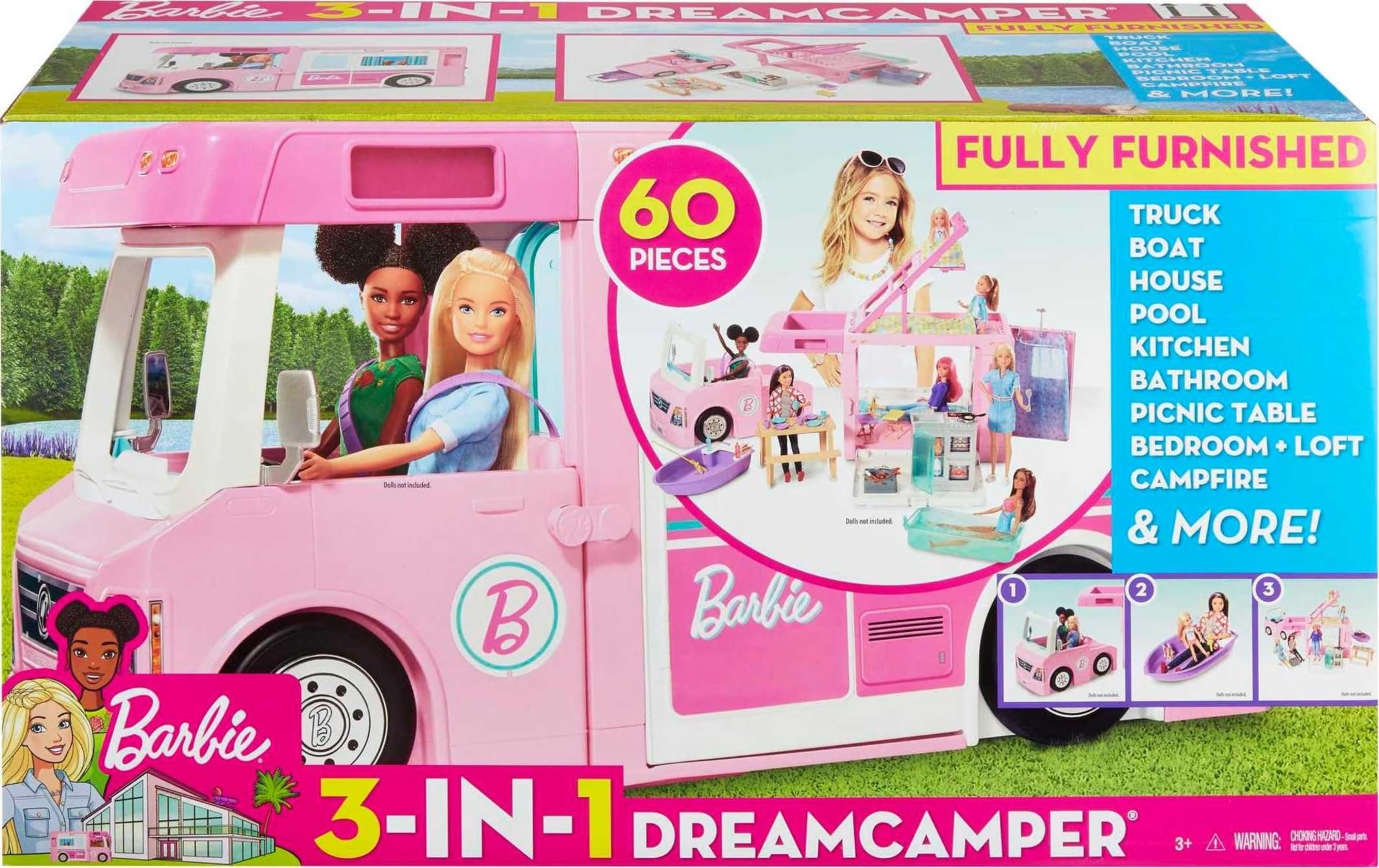 Foto 7 pulgar | Playset Barbie Camper Dreamcamper 3 En 1 Con Piscina Y 50 Acc - Venta Internacional.