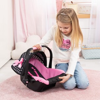 Foto 6 | Asiento De Coche Bayer Design Dolls Deluxe Hearts Negro Y Rosa De 18 Pulgadas - Venta Internacional.
