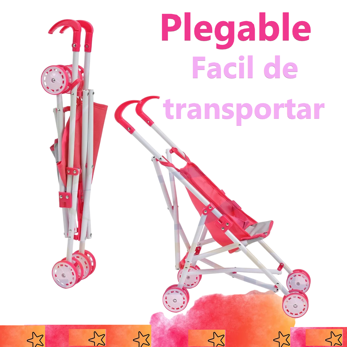 Foto 5 pulgar | Carriola Belug  Infantil Muñeca Plegable Fiusha