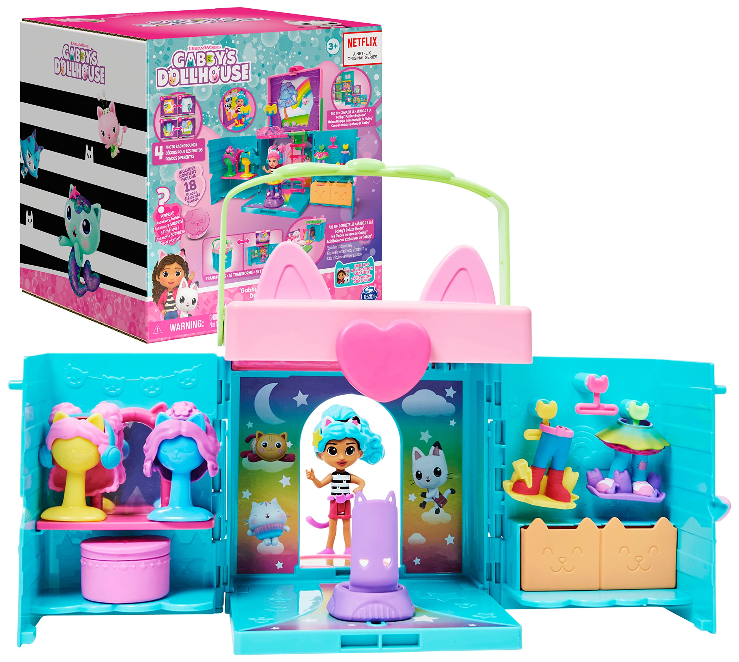 Venta Internacional: Gabby’s Dollhouse, Juego De Juego Portátil De Armario Con Una Muñeca Gabby