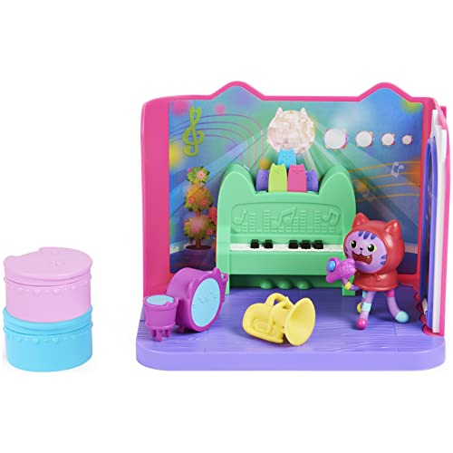 Venta Internacional - Gabby's Dollhouse, Groovy Music Room Con Figura De Catnip Daniel James, Accesorios