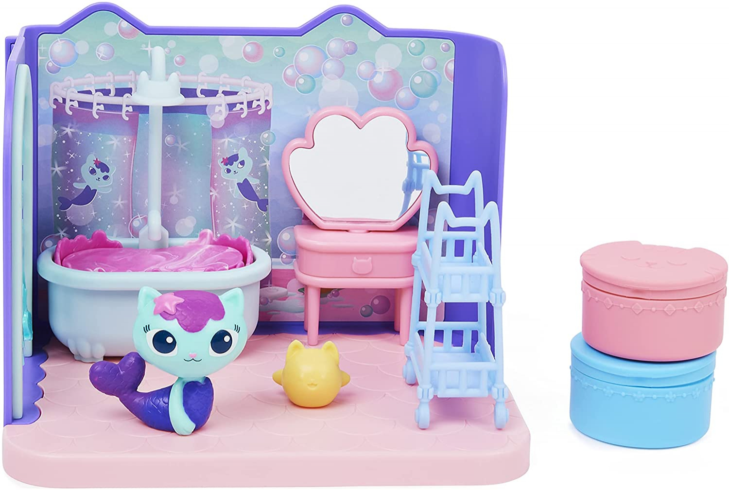 Venta Internacional - Gabby's Dollhouse, Primp And Pamper Bathroom Con Figura De Mercat Con Acceosrios