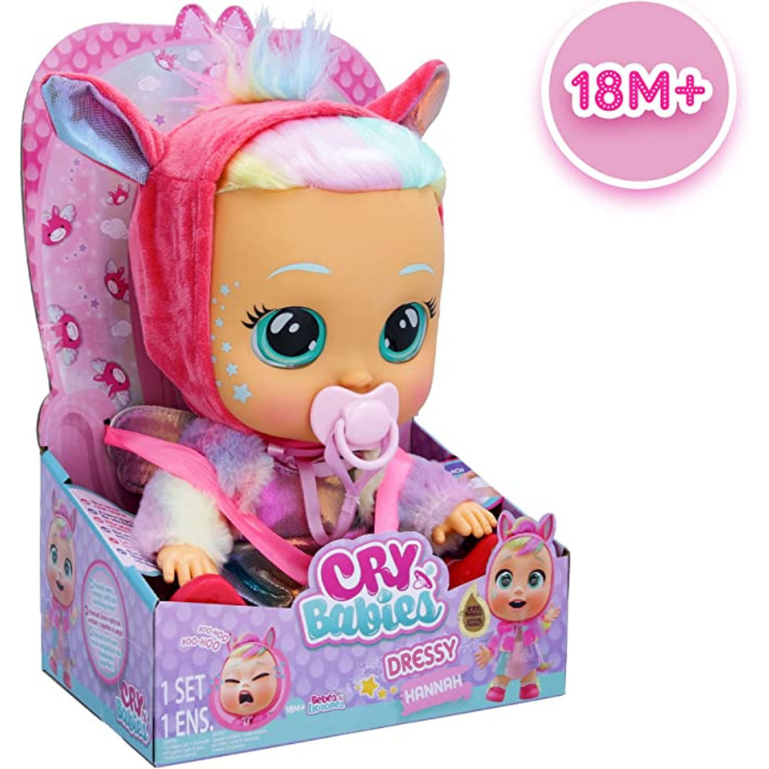 Foto 4 pulgar | Muñeco Bebés Llorones Cry Babies Dressy Hannah
