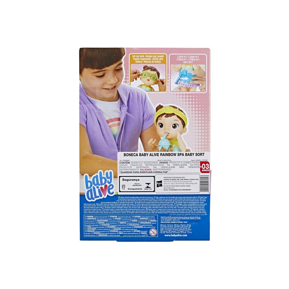 Foto 4 pulgar | Muñeca Baby Alive Rainbow Spa 4 Accesorios