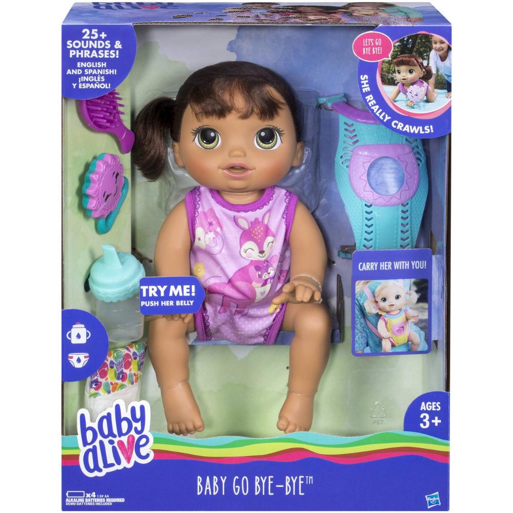 Foto 5 pulgar | Muñeca Baby Alive Baby Go Bye Bye Brunette