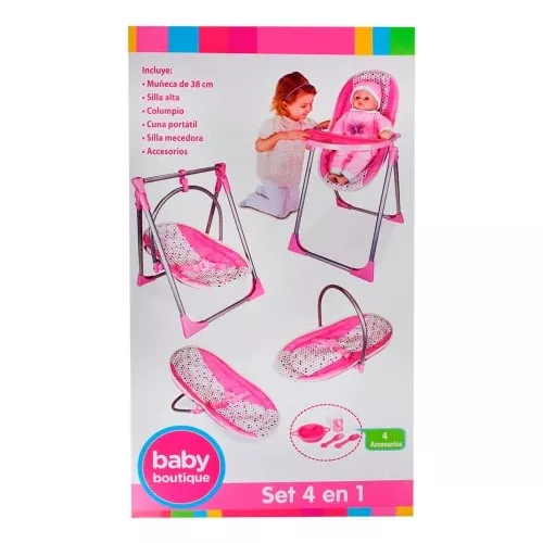 Foto 3 pulgar | Muñeca Baby Boutique con Carriola 4 en 1