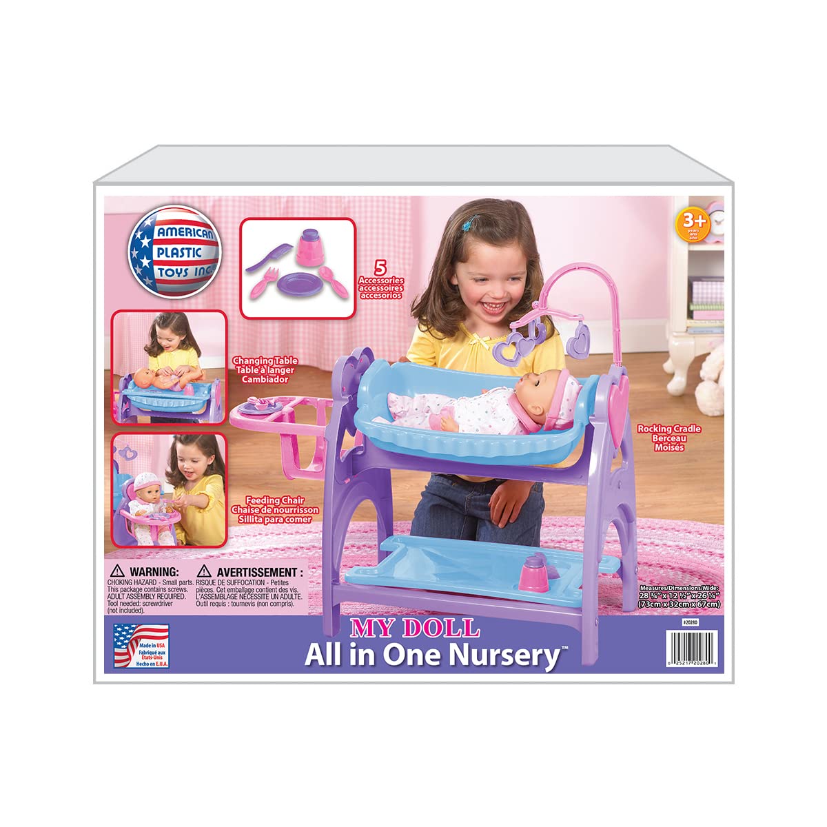 Foto 6 | Cuna para Muñeca Bebé American Plastic Toys Multicolor - Venta Internacional