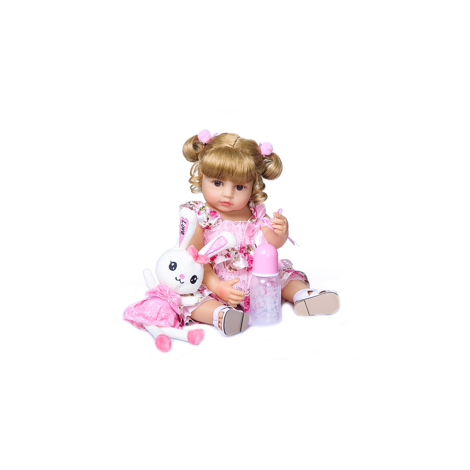 Foto 1 | Muñeca de Silicona con Lazos Realistas Rubios con Accesorios - Venta Internacional