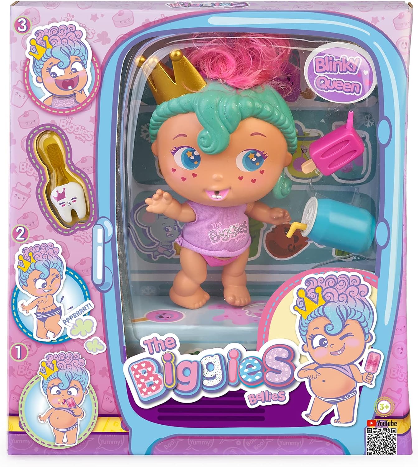 Foto 2 pulgar | Muñeca The Biggies, Bellies Blinky Queen, Barriguitas Blinky Queen