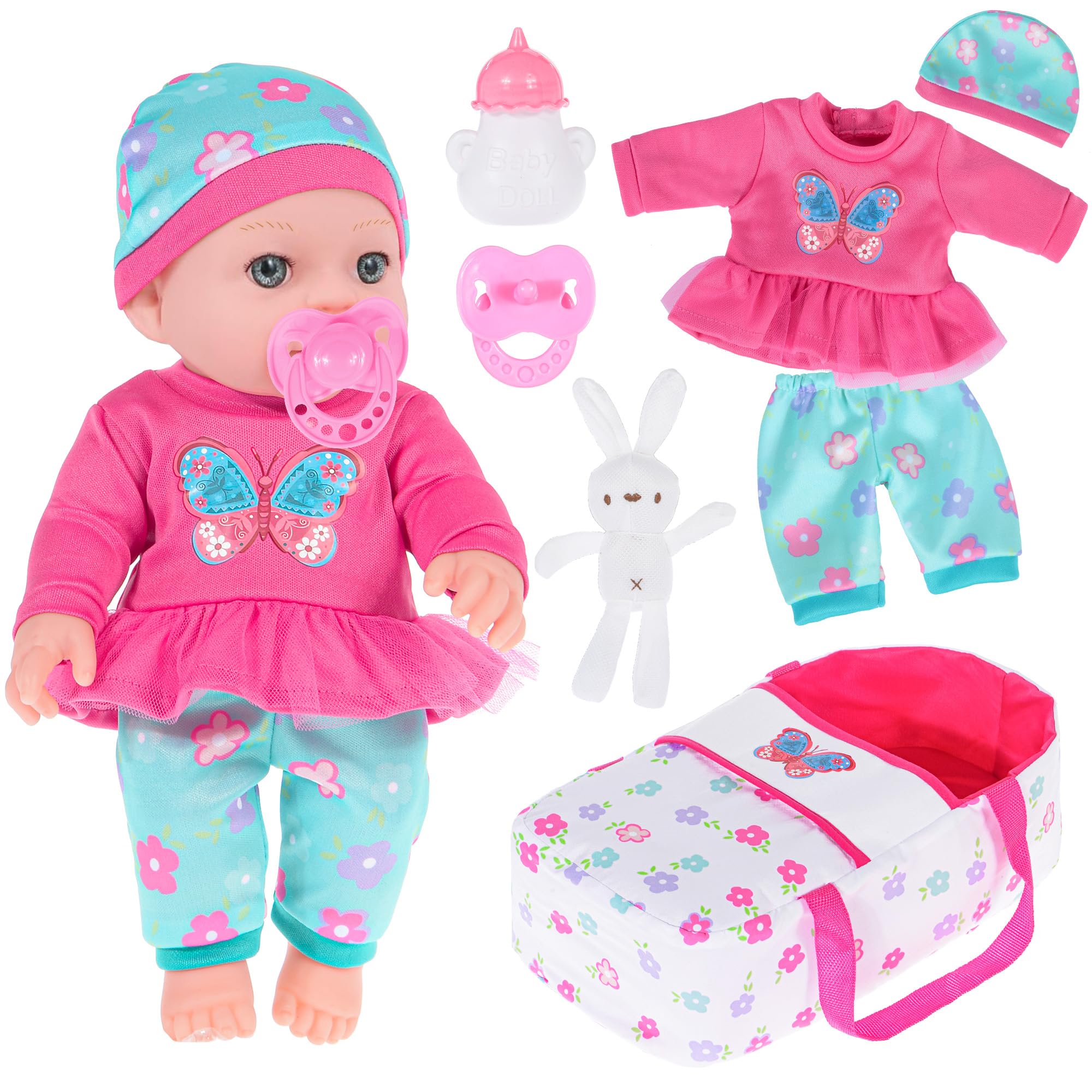 Muñeca Ebuddy De 30 Cm Con Ropa, Cesta De Transporte Y Peluche - Venta Internacional.