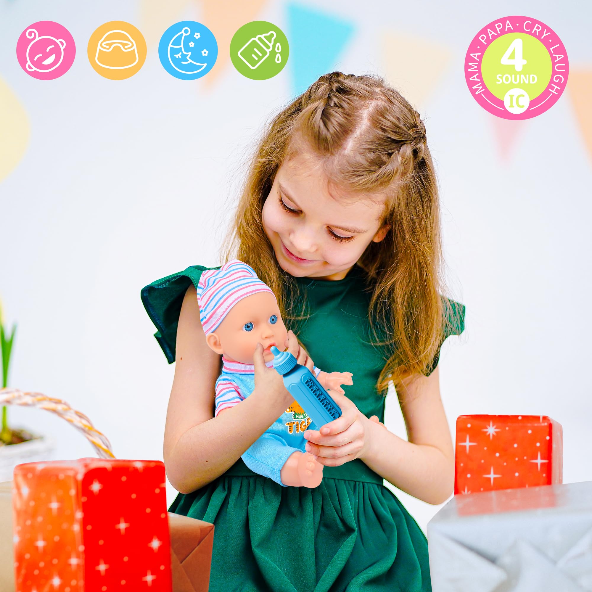 Foto 6 pulgar | Muñeco Bebé Proou con Set de Baño y Kit Médico 30 Piezas - Venta Internacional