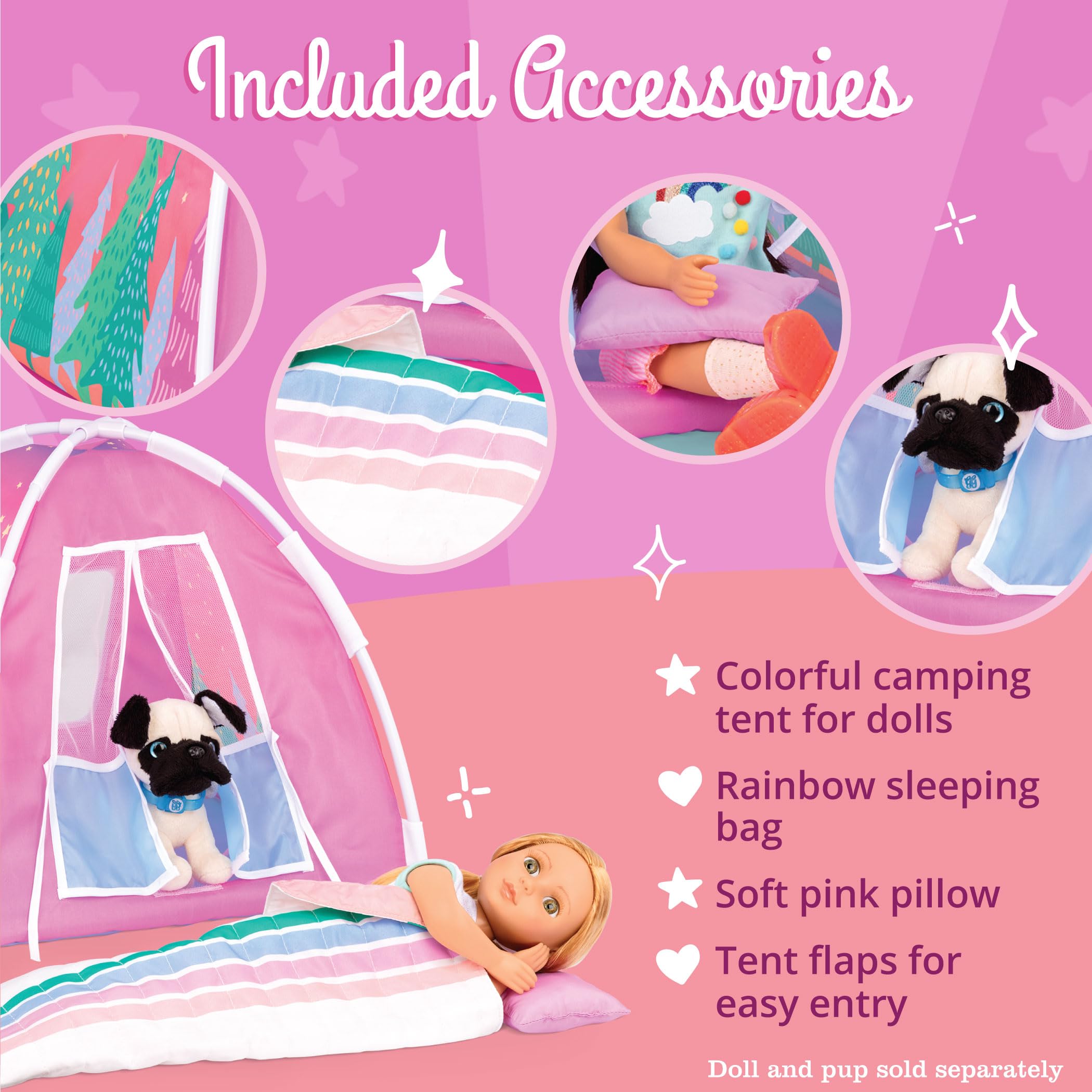 Foto 4 pulgar | Set De Camping Con Purpurina Para Niñas, Colorida Tienda De Campaña Y Saco De Dormir - Venta Internacional.