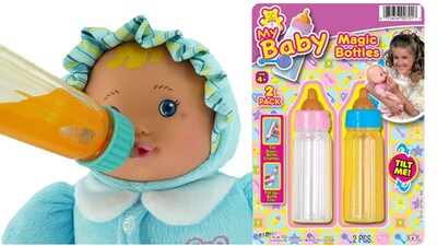 Foto 2 | Juego De Biberones Magic Baby Doll, Botella De Leche Y Botella De Jugo - Venta Internacional.