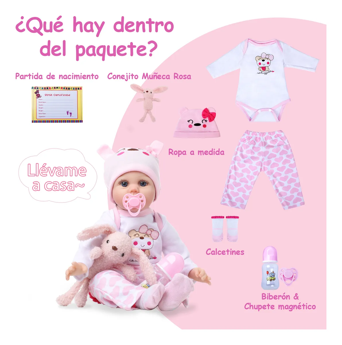Foto 4 pulgar | Muñeca Belug Reborn 55cm 7pz Colores