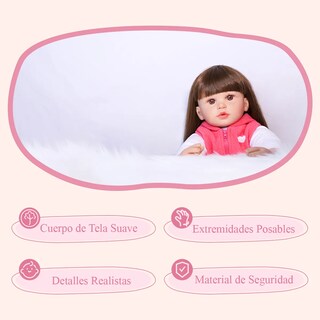 Foto 5 | 60cm Muñeca Reborn Lab.g Rosa 8pz