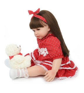 Foto 4 | Muñeca Niña Con Cabello Largo 60 Cm Color Rojo