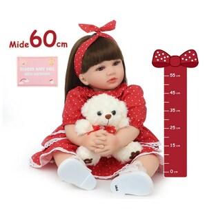 Foto 5 | Muñeca Niña Con Cabello Largo 60 Cm Color Rojo