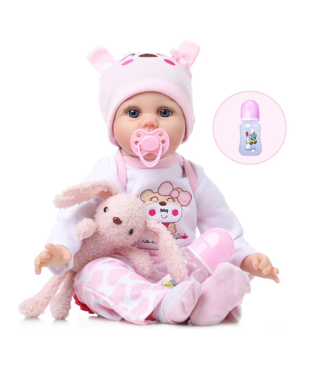 Foto 3 pulgar | Muñeca Para Niña Bebés Realista 55 Cm Rosa