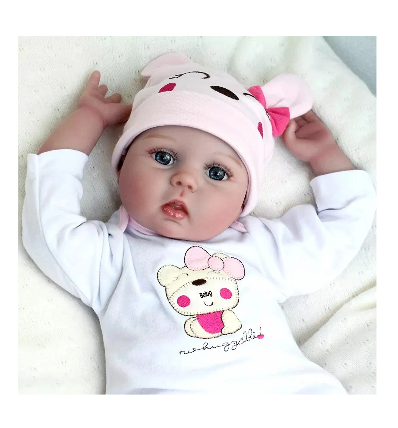 Foto 5 pulgar | Muñeca Para Niña Bebés Realista 55 Cm Rosa