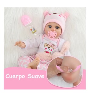 Foto 3 | Muñeca Para Niña Bebés Realista 55 Cm Rosa