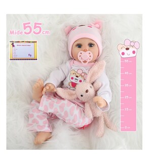 Foto 5 | Muñeca Para Niña Bebés Realista 55 Cm Rosa