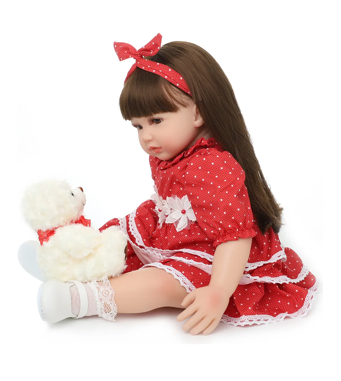 Foto 5 pulgar | Muñeca Niña Con Cabello Largo 60 Cm Color Rojo