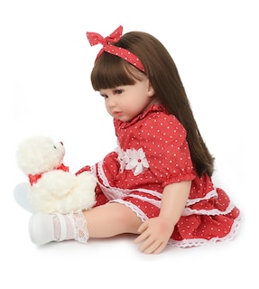 Foto 4 | Muñeca Niña Con Cabello Largo 60 Cm Color Rojo