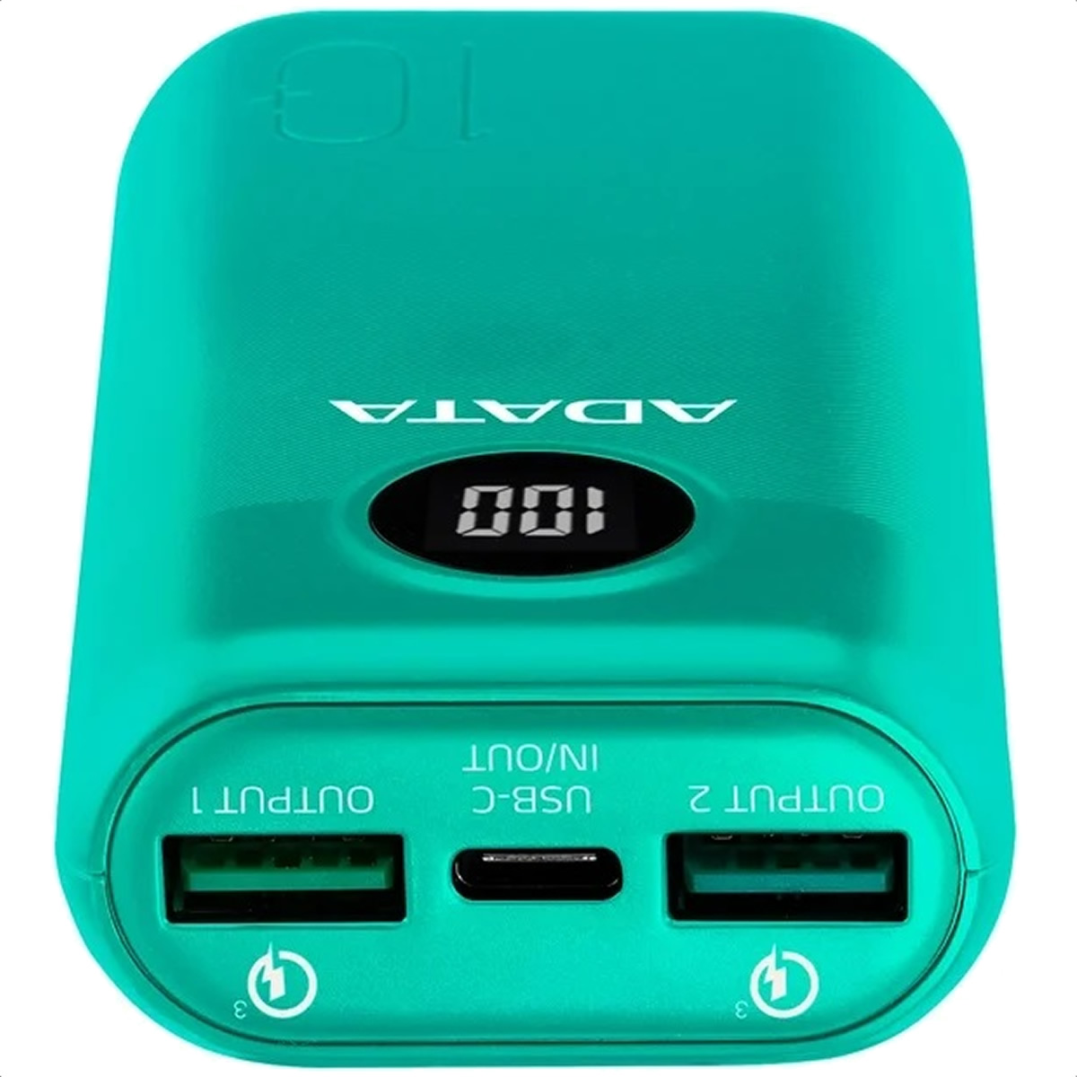 Foto 4 pulgar | Batería Externa ADATA P10000QCD Verde de 10000mAh con Carga Rápida USB-C y Pantalla Digital