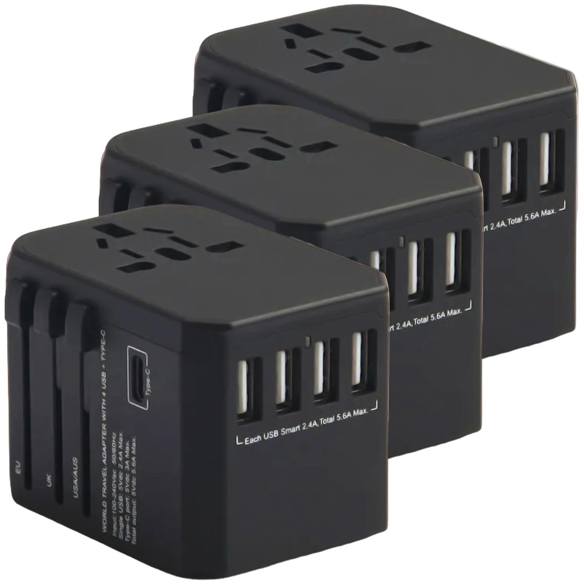 Foto 1 | Adaptador De Viaje Universalventdepot Mxtve-003 3piezas Negro