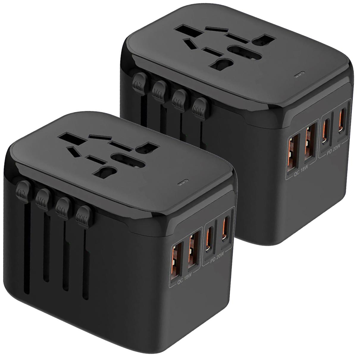 Foto 1 | Conector De Viaje Universal Ventdepot Mxpwj-002 2piezas Negro