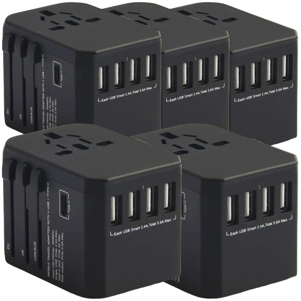 Foto 1 | Adaptador Mundialventdepot Mxtve-005 5piezas Negro