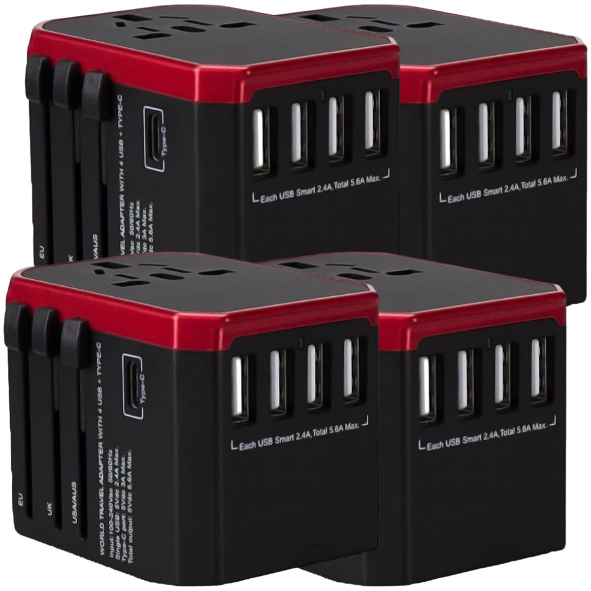 Foto 1 | Adaptadores De Enchufeventdepot Mxtvd-004 4piezas Negro Y Rojo