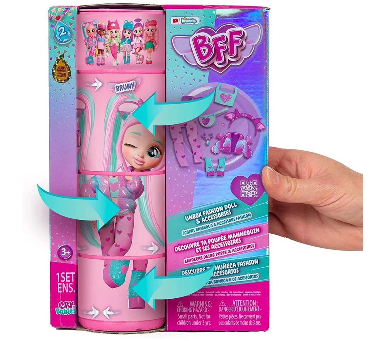 Foto 3 pulgar | Muñeca Bruny 9 Sorpresas Cry Babies Bff  Serie 2 color Azul