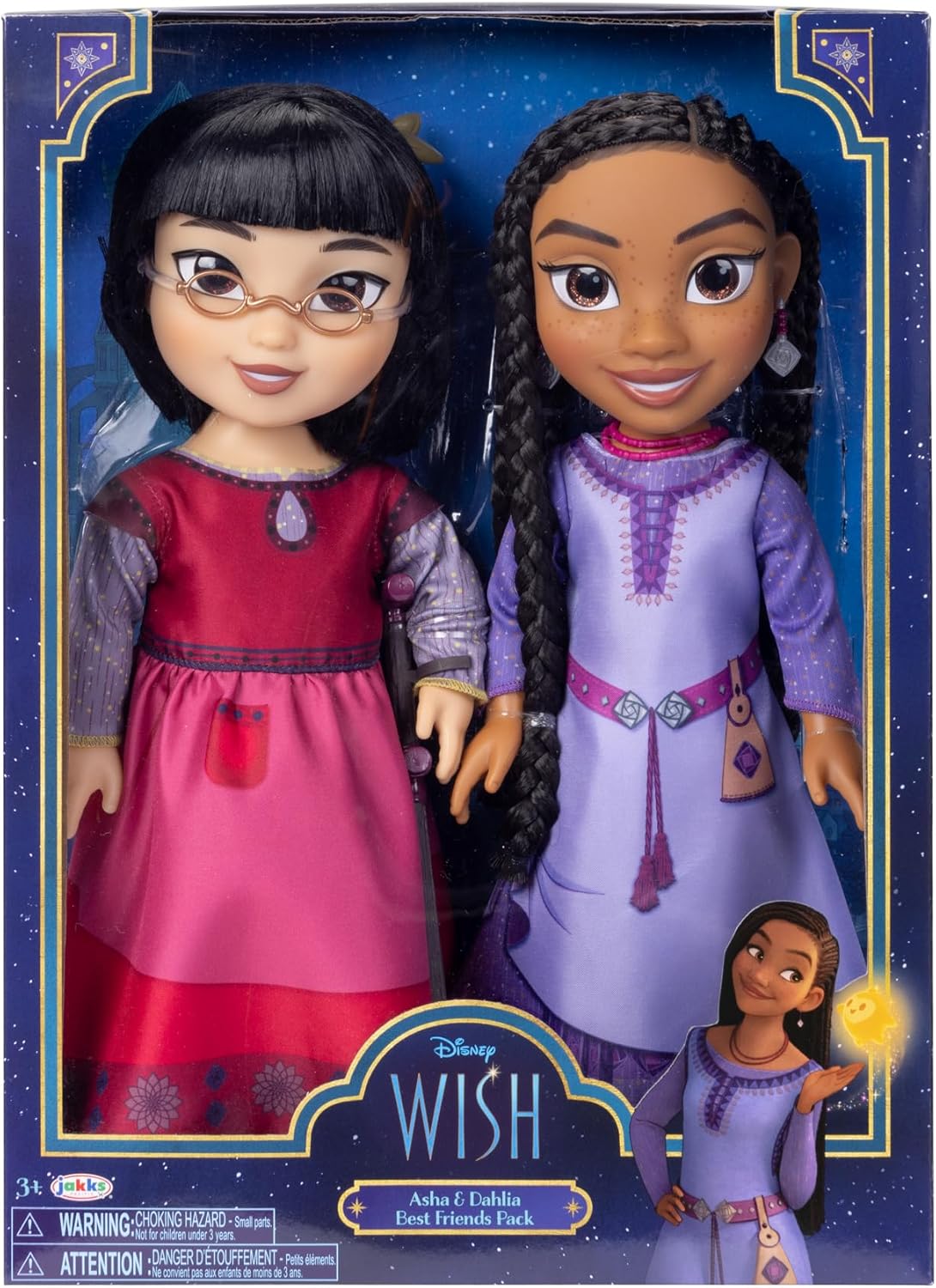 Foto 4 pulgar | Disney's Wish Best Friends Pack Muñecas Asha & Dahlia 35 Cm