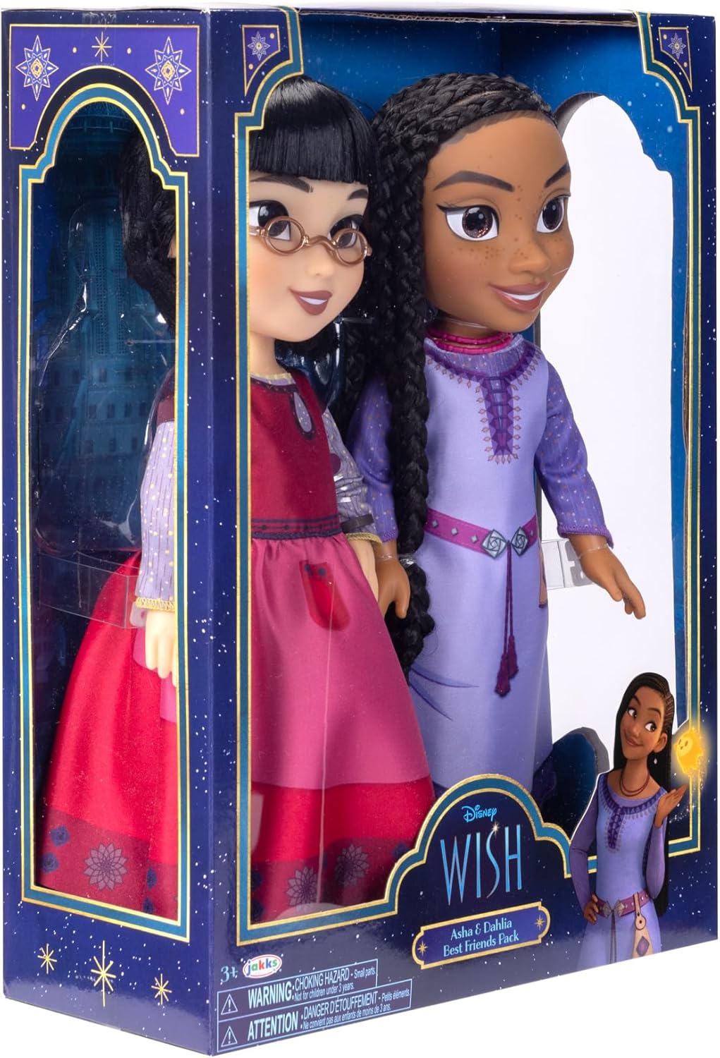 Foto 5 pulgar | Disney's Wish Best Friends Pack Muñecas Asha & Dahlia 35 Cm