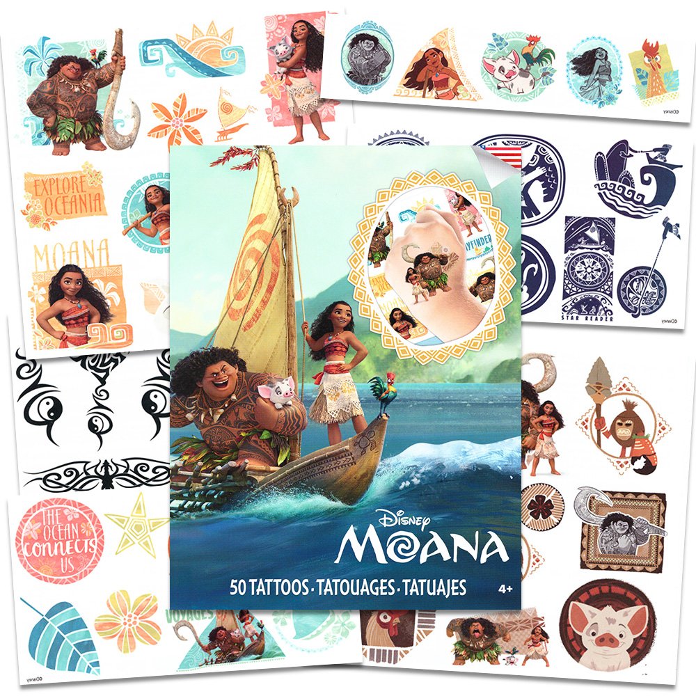 Foto 2 pulgar | Tatuajes Temporales Disney Moana 50 Surtidos Con Diseño Tribal - Venta Internacional.