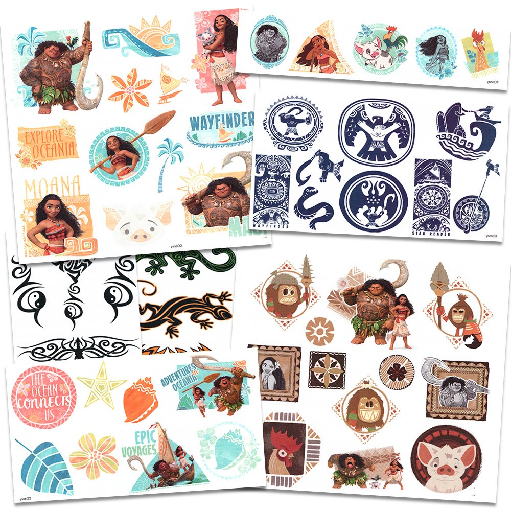 Foto 3 pulgar | Tatuajes Temporales Disney Moana 50 Surtidos Con Diseño Tribal - Venta Internacional.