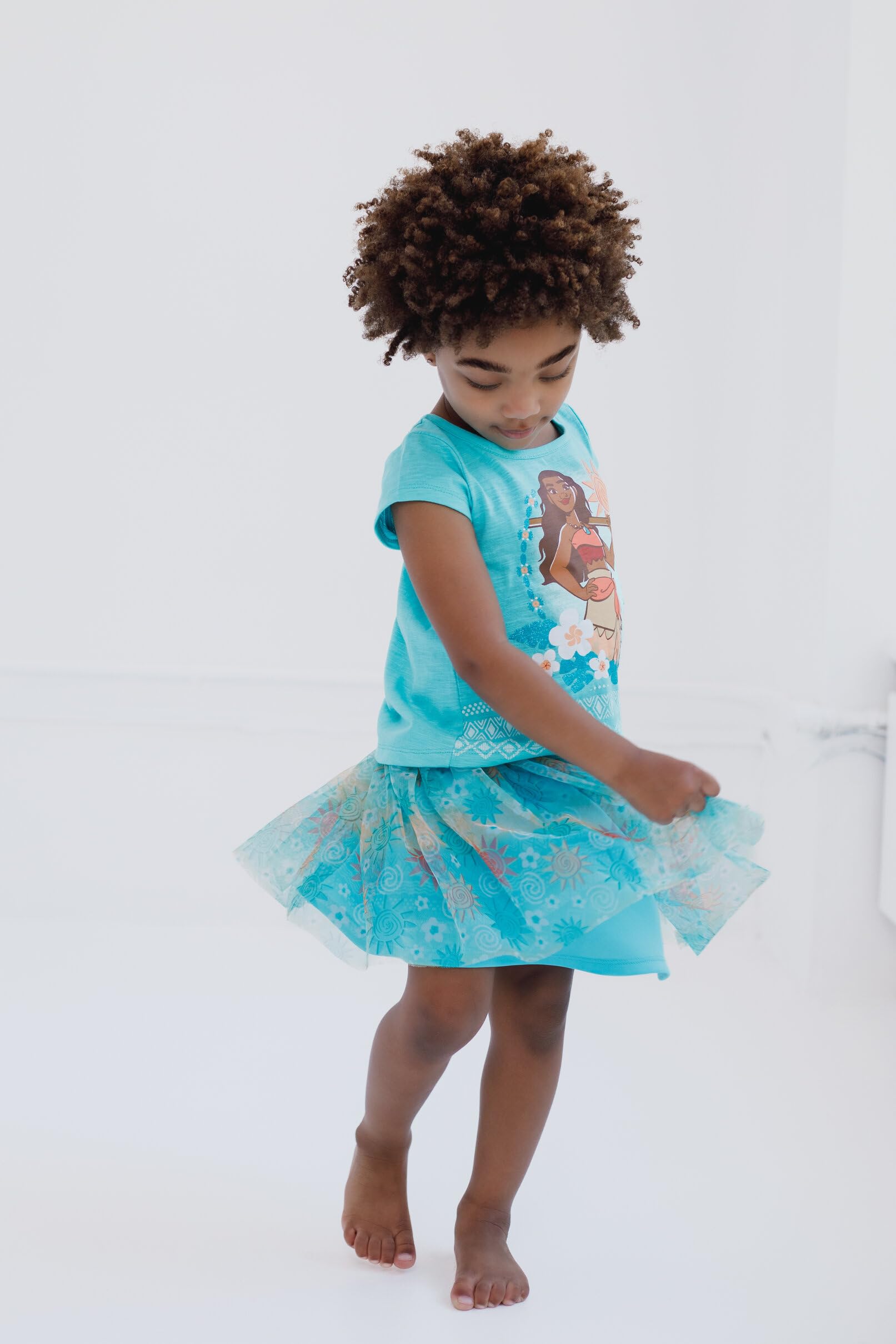 Foto 3 pulgar | Conjunto De Ropa: Camiseta Y Falda Disney Princess Moana Para Niñas 4t - Venta Internacional.