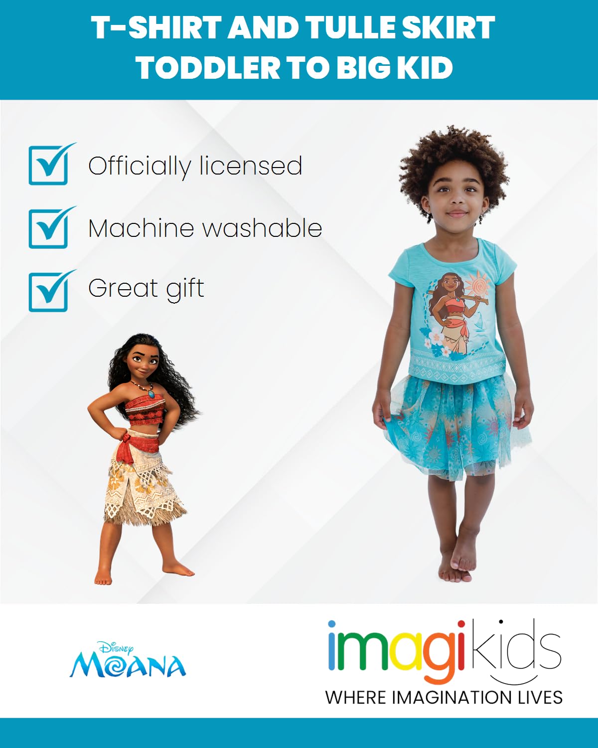 Foto 4 pulgar | Conjunto De Ropa: Camiseta Y Falda Disney Princess Moana Para Niñas 4t - Venta Internacional.