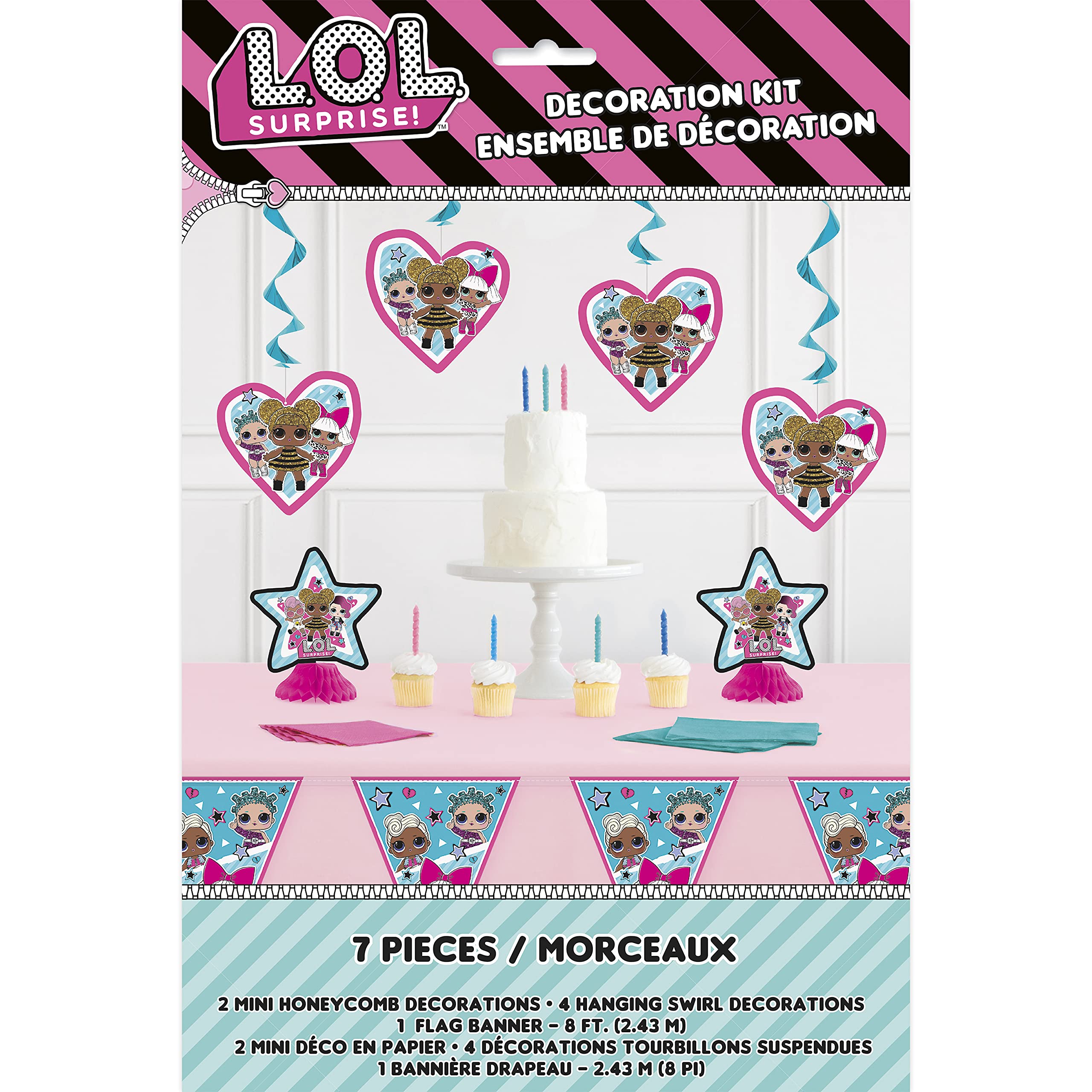 Foto 1 | Kit De Decoración De Fiesta Único, Lol Surprise, 7 Unidades, Eventos De Cumpleaños - Venta Internacional.