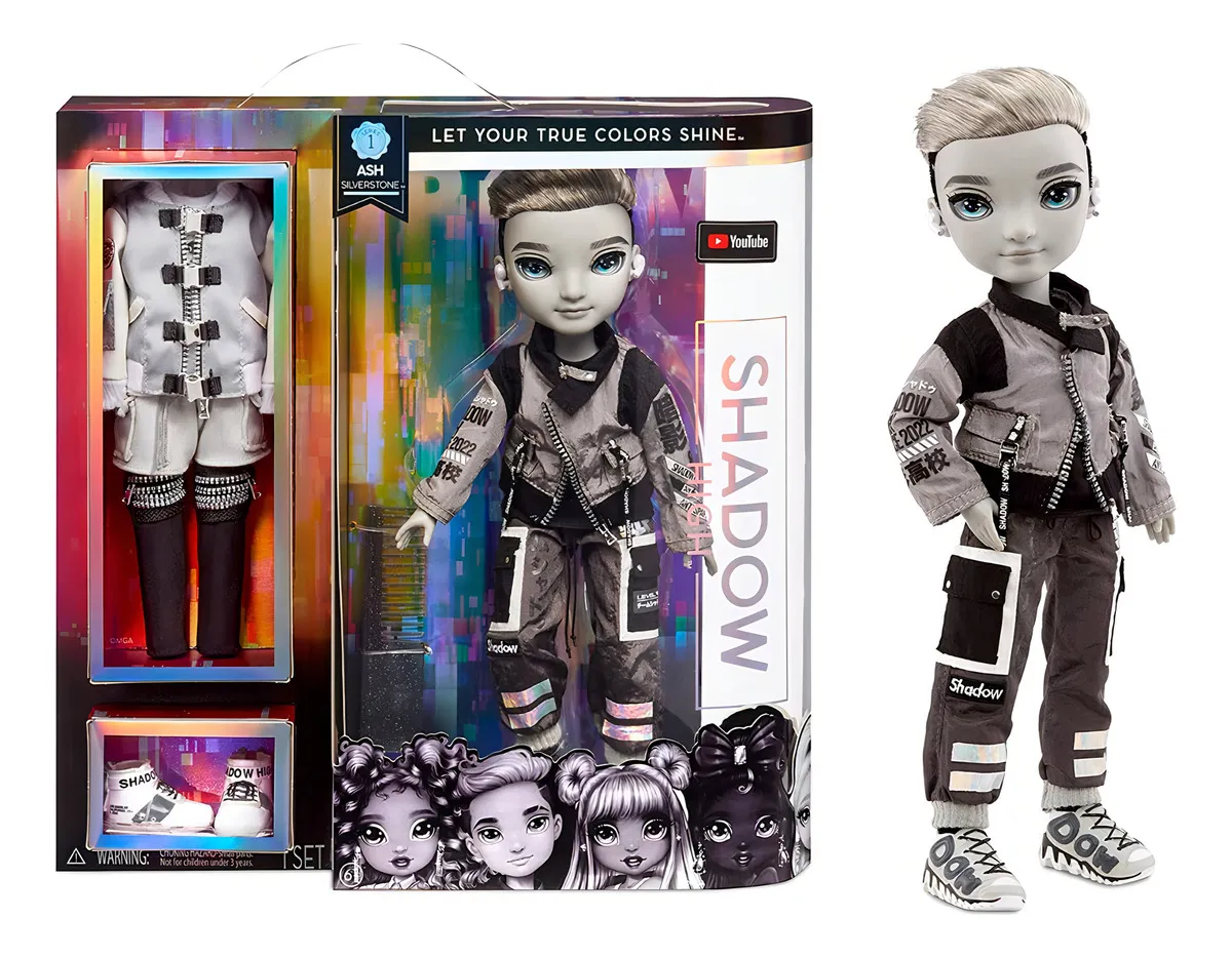 Foto 2 pulgar | Rainbow High Shadow Ash Silverstone Con 2 Outfits