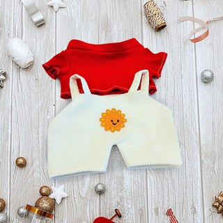 Foto 3 | Set De Ropa Para Muñeca Lalafanfan De 30 Cm Con Gafas Gorra Y Suéter - Venta Internacional.