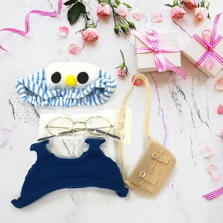 Foto 1 | Set De Ropa Para Muñeca Lalafanfan De 30 Cm Con Gafas Gorra Y Suéter - Venta Internacional.