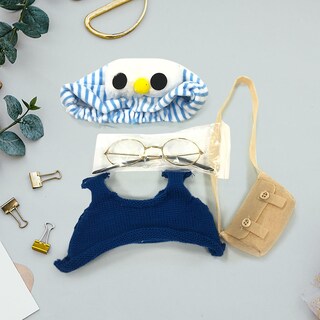 Foto 4 | Set De Ropa Para Muñeca Lalafanfan De 30 Cm Con Gafas Gorra Y Suéter - Venta Internacional.