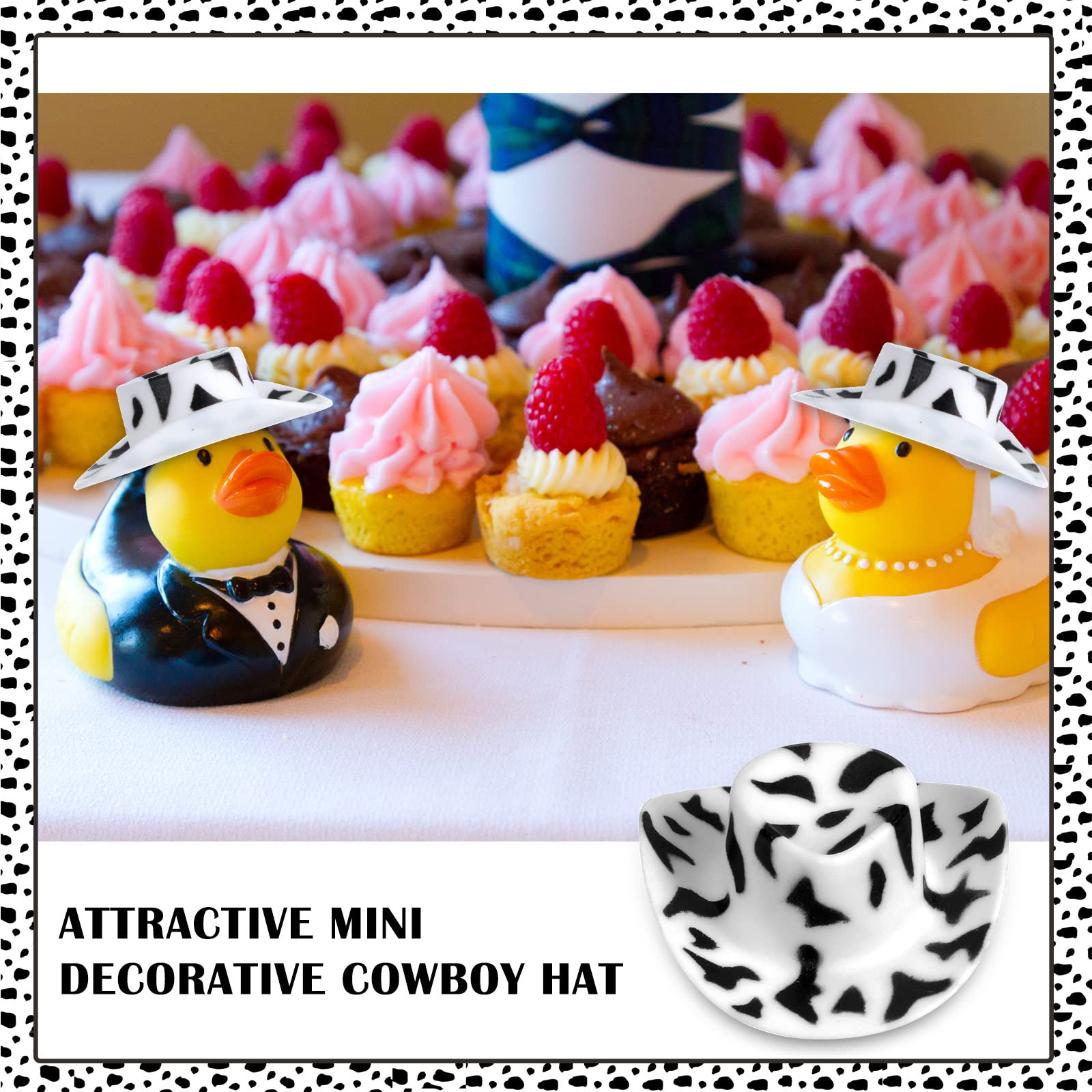 Foto 5 pulgar | Sombreros Pequeños De Vaquero De Plástico Con Estampado De Vaca Charniol, 24 Unidades - Venta Internacional.