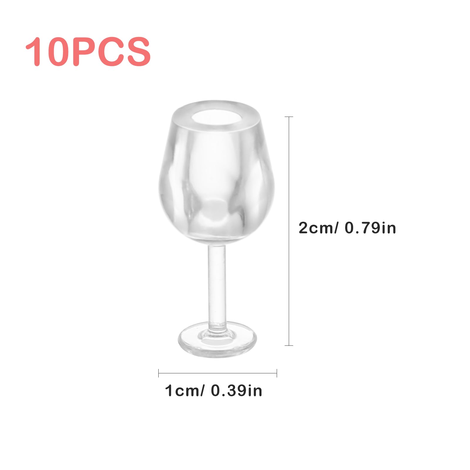 Foto 2 | Juego De Copas De Vino Dollhouse Nuobesty 1:12 En Miniatura, 10 Unidades, Color Blanco - Venta Internacional.