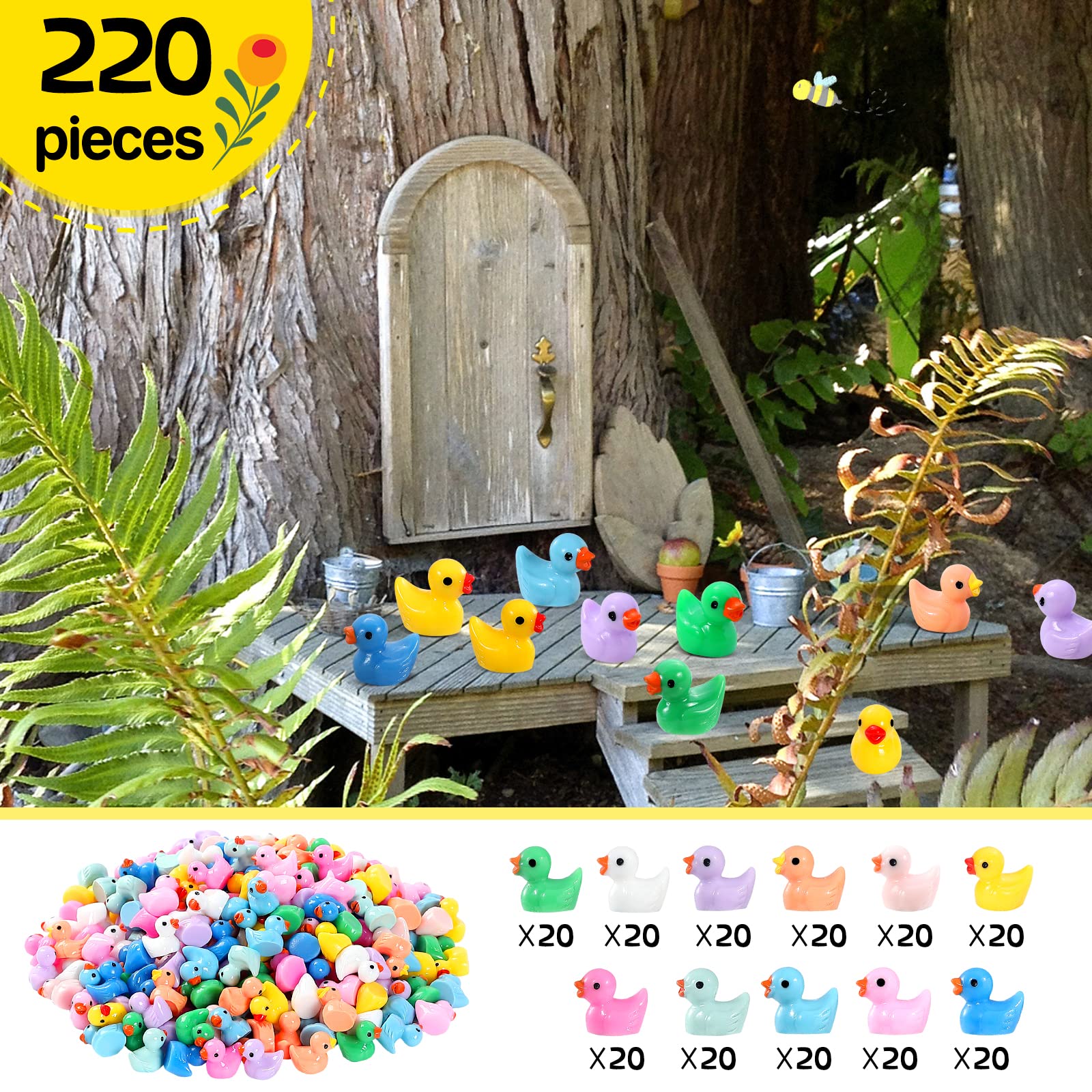 Foto 5 pulgar | Mini Patos De Resina Glisun, 220 Unidades, Para Jardín, Micropaisaje, Adorno Para Casa De Muñecas, B - Venta Intern