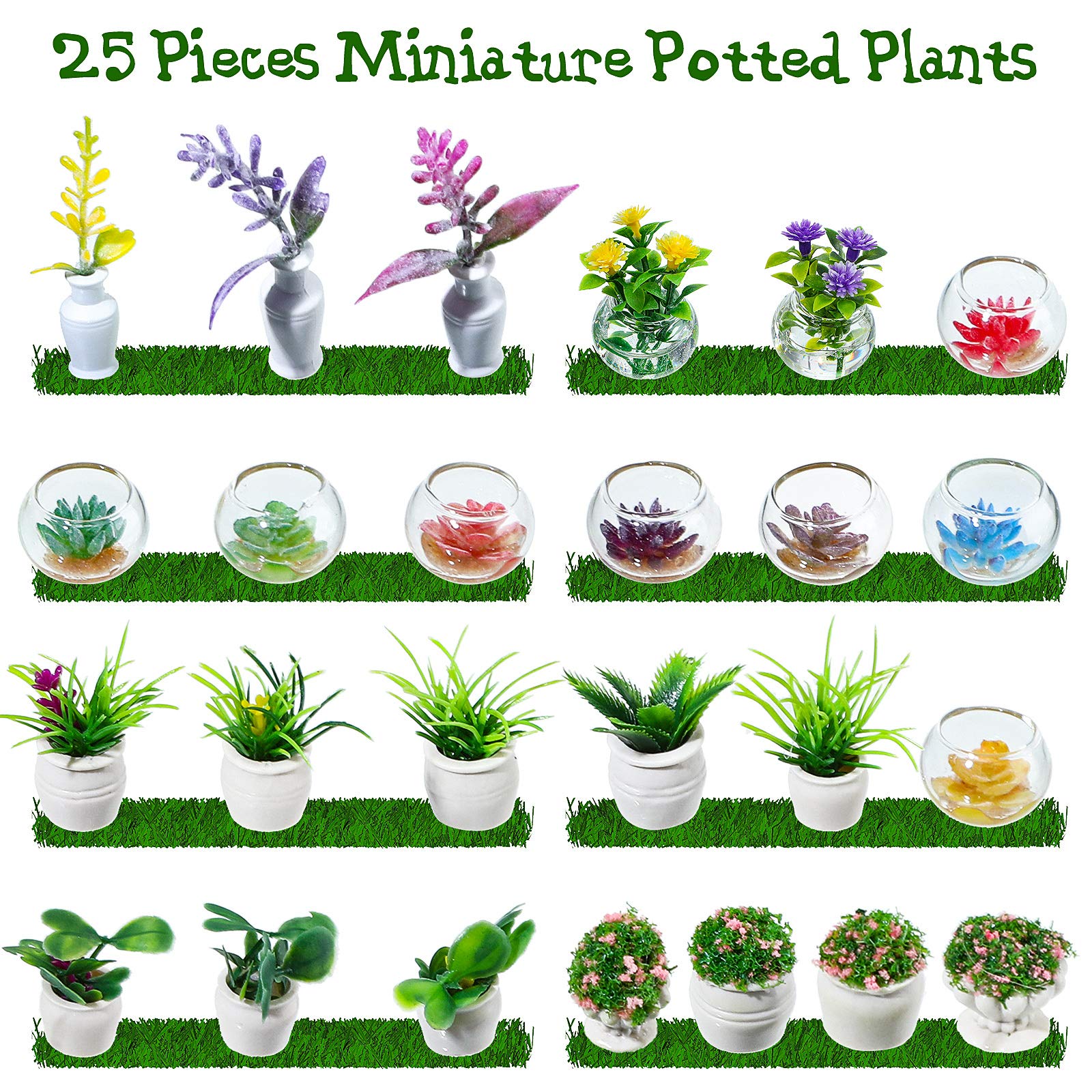 Foto 4 pulgar | Plantas En Maceta Skylety En Miniatura, 25 Piezas, Para Casa De Muñecas 1:12 - Venta Internacional.