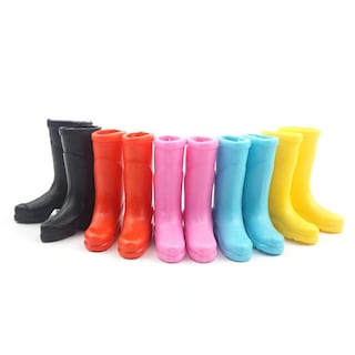 Foto 4 | Set De 6 Botas De Lluvia En Miniatura Multicolores Para Decoración A Escala 1:12 - Venta Internacional.